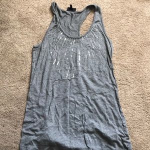 Race back tank with sparkles